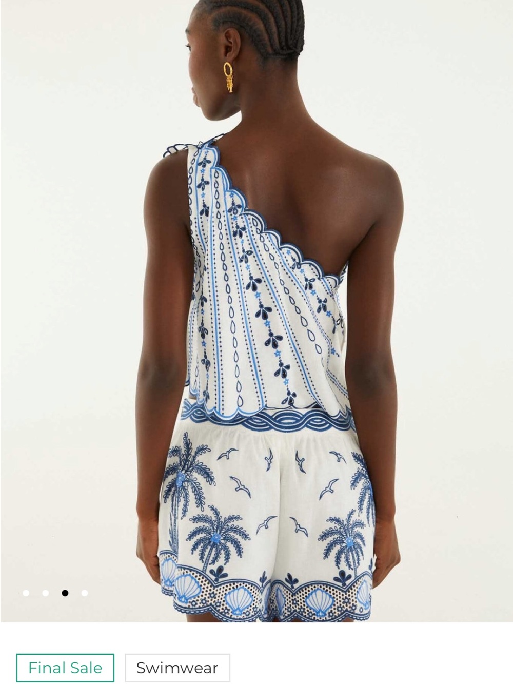 One Shoulder 3d Blouse With Embroidery - Picture 4 of 7